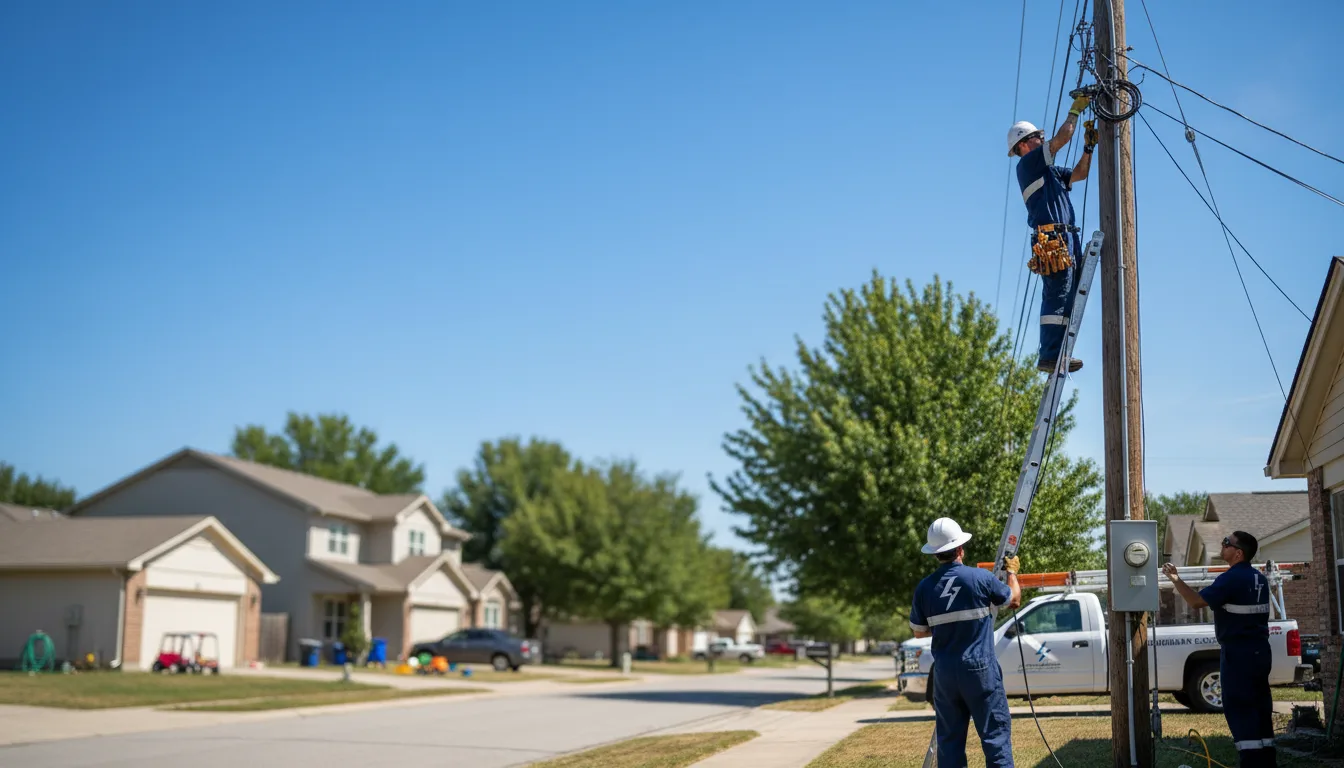 Residential electrician providing installation services in Elysian Fields, TX
